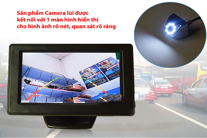 Camera lùi kết nối với màn hình DVD hoặc màn hình rời